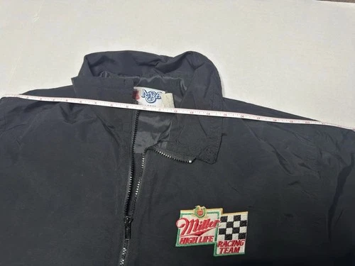 Vintage MBA Miller Racing Team Zip Jacket Black MADE IN USA SZ L EUC image 8