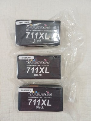 GILIMEDIA 3 Pack Compatible HP 711XL Ink Cartridge HP DesignJet T120 T520 Black