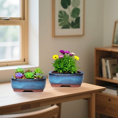 Flower Pot Ceramic Garden Succulent Planter Pots With Drainage Mini Plant Pot