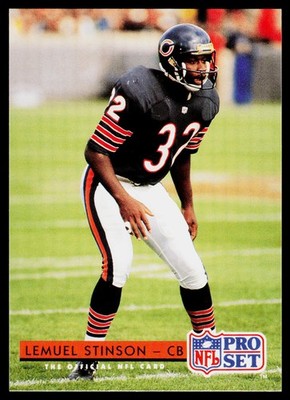 Lemuel Stinson, 1992 Pro Set, #123, Chicago Bears,