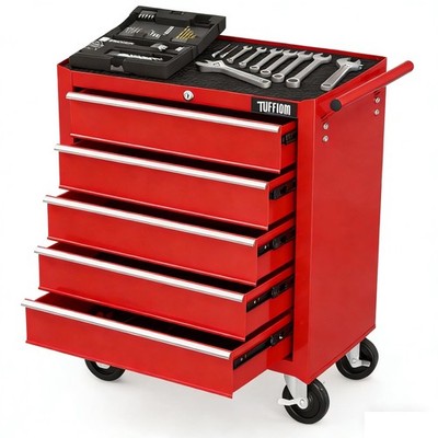5-Drawer Rolling Tool Chest w/Drawers & Lock, Tool Storage Cabinet with Locka...
