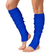 Long Leg Warmers for Women 24 Inch over The Knee Knit One Size 1 Sapphire