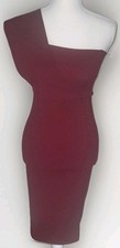 PRETTYLITTLETHING Women's Burgundy Midi  Dress UK Size 8