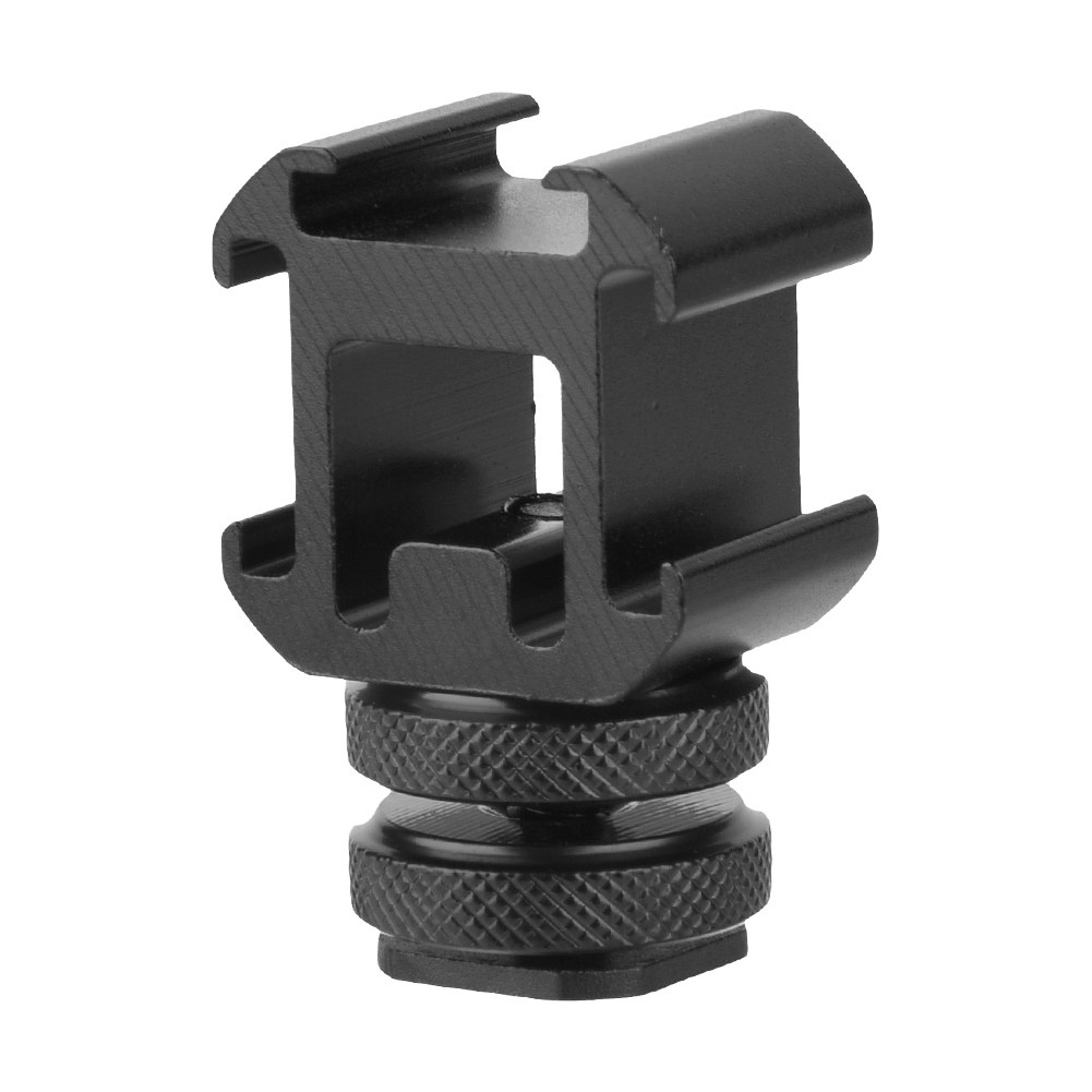 Triple Hot Shoe Mount Adapter For Multi-Device Setup In Photography