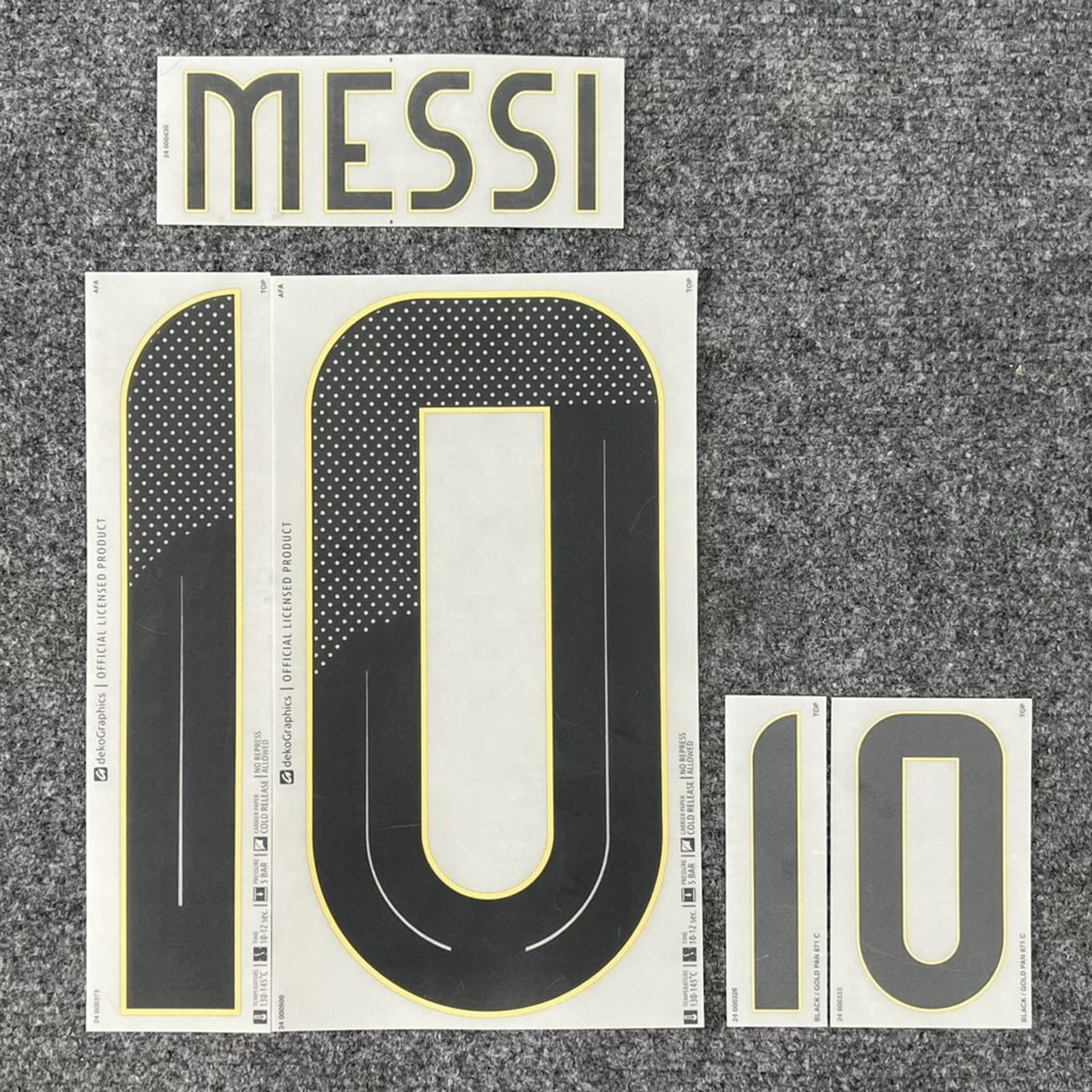 Messi 10 Argentina Football Player Size Name Number ID Print Heat Transfer
