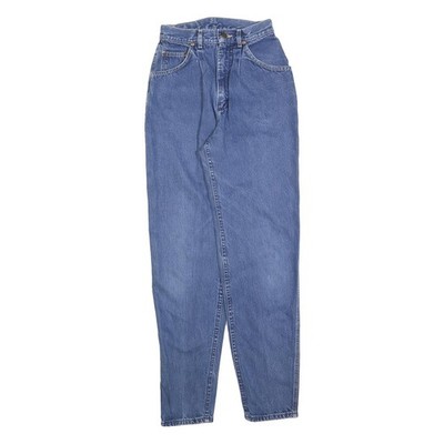 LEE Damen Jeans blau Regular Fit Straight Denim W24 L32 Classic Zip Baumwolle