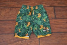 Jurassic Park Swim Trunks Boys Size 5T Toddler Tropical Dinosaur Green Orange