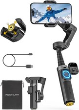 Gimbal Stabilizer for Phone, Native Tracking with Audio  Light...