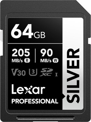 Lexar Silver SD Karte 64GB UHS-I SDXC 205 MB s 90