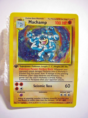 Pokemon TCG MACHAMP 100 HP LV. 67 #68 Base Set Holo Rare WOTC 1999