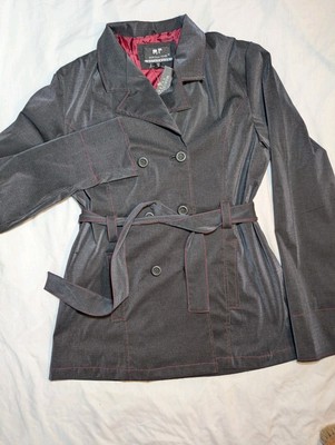 Marcelle Renee Coat Style 4827A Color Denim Size Medium Double Breasted Belt