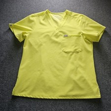 FIGS Catarina Scrub Top Women's XL Lime Green Technical Collection Medical Nurse