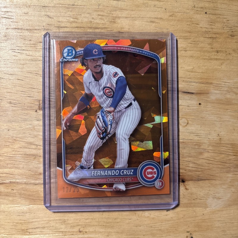 2025 Topps Bowman Chrome Baseball Fernando Cruz Orange Ice 12/25