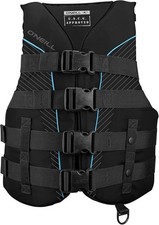 O'Neill Women's SuperLite USCG Life Vest MEDIUM, Black/Black/Black:Turquoise