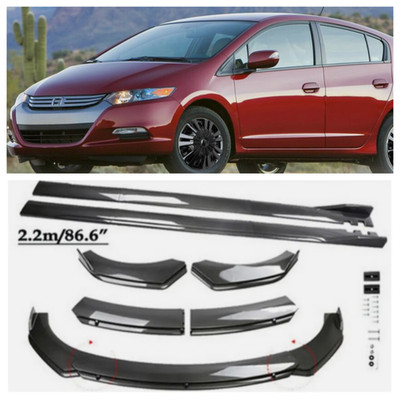 Front Bumper Lip Splitter Chin For Honda Insight 10-14 Carbon Style Side Skirt