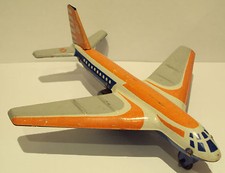 VINTAGE VERY RARE TIN AUTHENTIC MECHANICAL AIRPLANE TOY 75