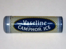 Vintage 1930s VASELINE CAMPHOR ICE Advertising Tin! CHESEBROUGH Mfg (New York)