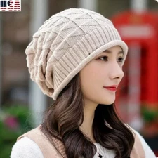 Unisex Women Men Knit Baggy Slouch Beanie Beret Winter Warm Oversize Ski Cap Hat