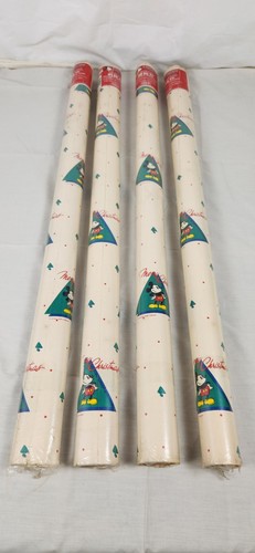 VTG Christmas Wrapping Paper Roll 9 Designs Disney Mickey Mouse 1980s to 90s NOS - Picture 13 of 92