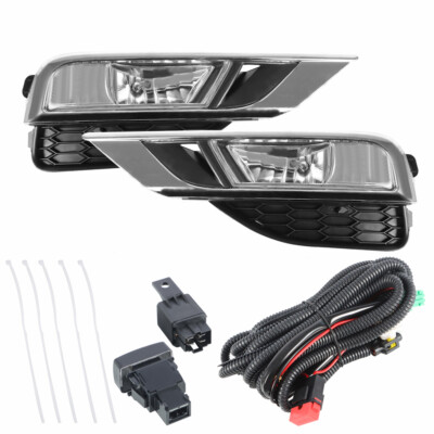 Front Bumper Fog Lights Lamp w/Switch+Wiring RH+LH Side For Honda