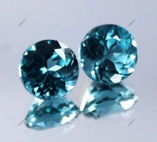 5.50 Ct Natural Montana Sapphire Round Cut CERTIFIED Loose Gemstone Pair 7 MM