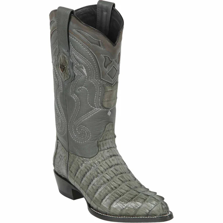 WILD WEST GRAY CAIMAN CROCODILE TAIL WESTERN COWBOY BOOT J 