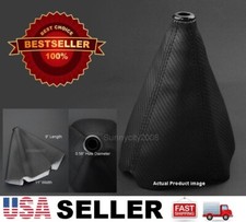 4 Seams Black Pvc Carbon Texture Shifter Shift Gear Knob Boot For Mazda Subaru