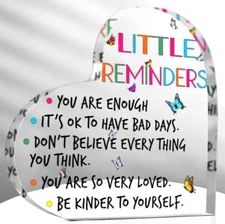 Cheer Up Gift, Motivational Cheer, Encouraging Heart-Shaped Plaque/Paperweight 