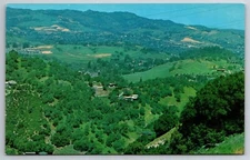 Vintage Postcard CA Cantra Costa Hills Aerial View Chrome