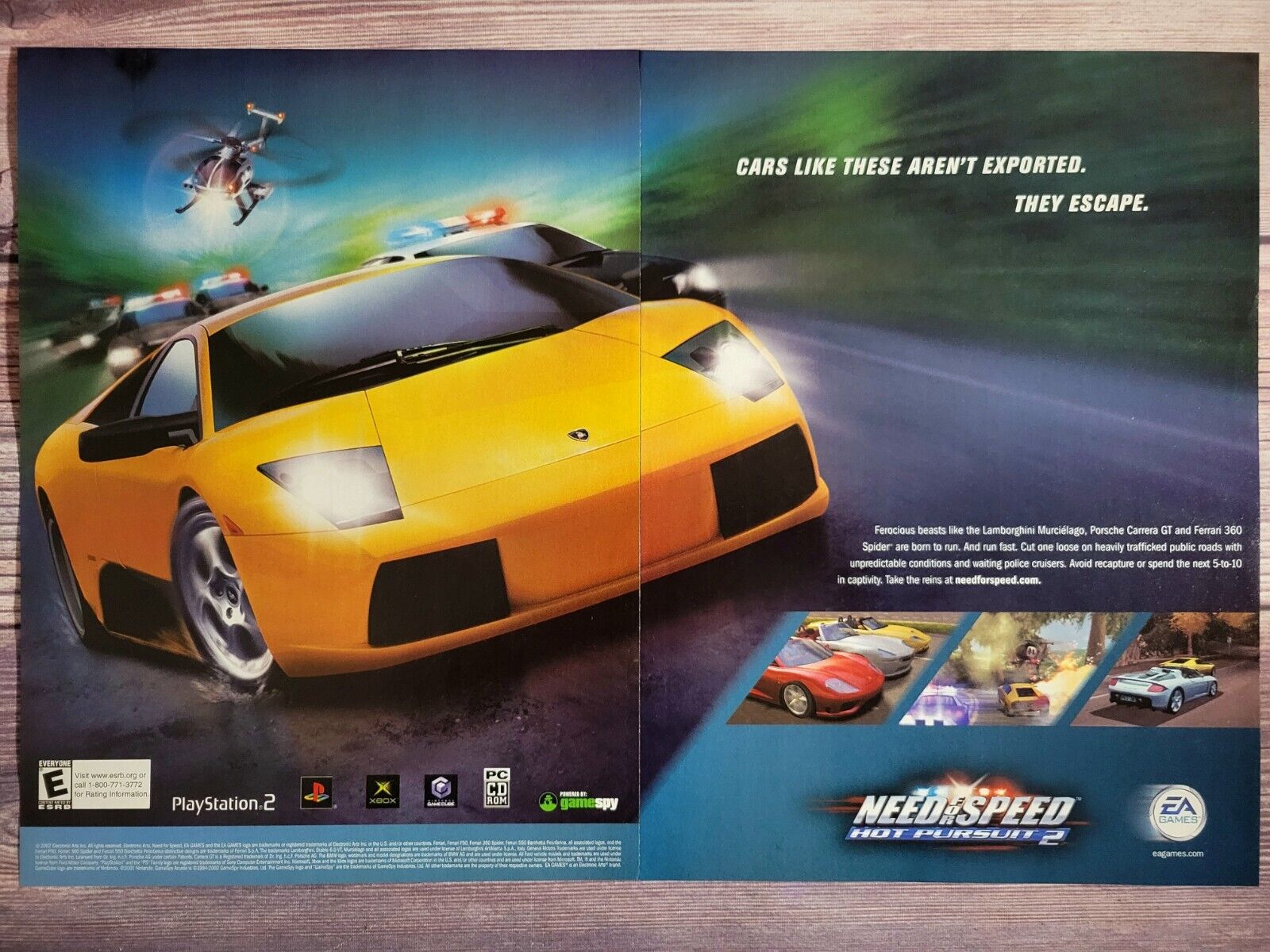 Need for Speed Hot Pursuit 2 PC Playstation 1 PS1 Game Promo Ad Art Print  Poster