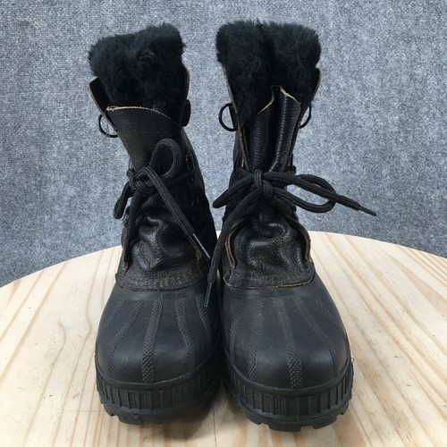 Botas Sorel Para Hombres 6 Cordones Invierno Nieve Impermeables Piel Sintética Forradas Cuero Negro - Imagen 5 de 16
