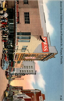 Franklin St., Tampa, Florida, KRESS, JJACOBERRY CO, TICHN Postcard