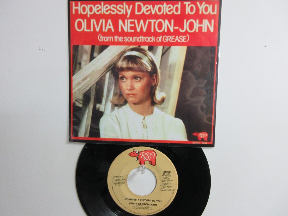 💥 OLIVIA NEWTON-JOHN ' HIT 45+PICTURE [ HOPELESSLY DEVOTED TO YOU