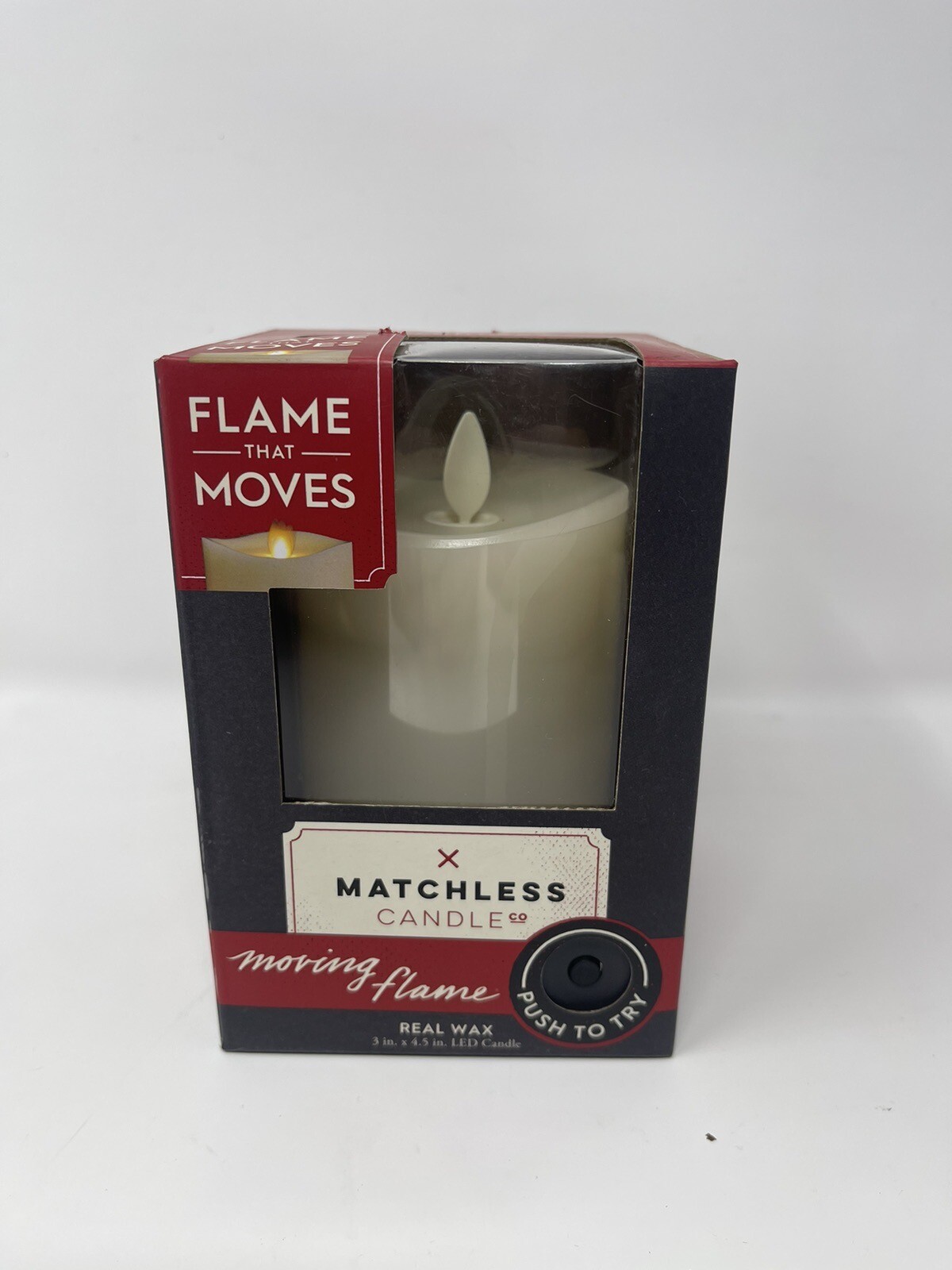 Matchless Candle Moving Flame Vanilla Honey Real Wax 3in x 4.5in LED