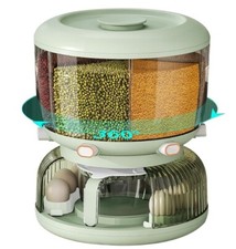 BUUR Distribuidor de almacenamiento de arroz y grano 360° contenedor de almacenamiento de grano giratorio