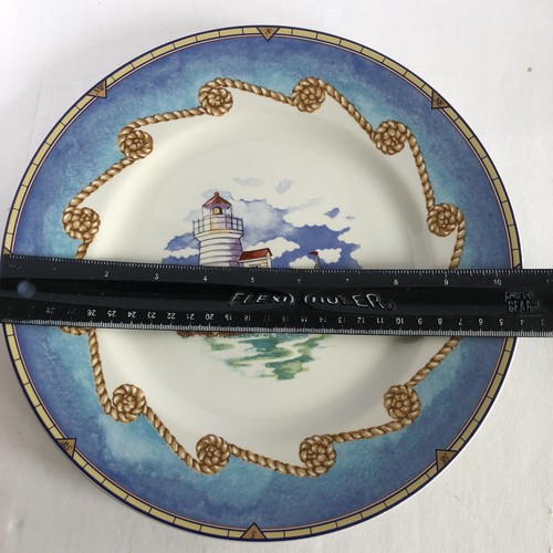 Juego de 8 platos de cena faros Fitz & Floyd Omnibus Shore Lights 10 5/8" - Imagen 22 de 24