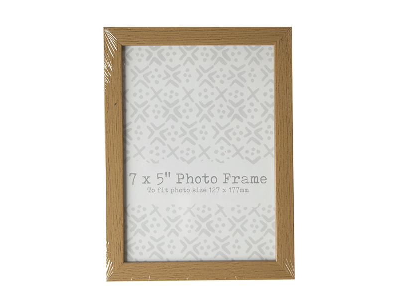 Wood Effect Photo Frame 5" x 7" Glass Picture Frame Wall Mounted Home