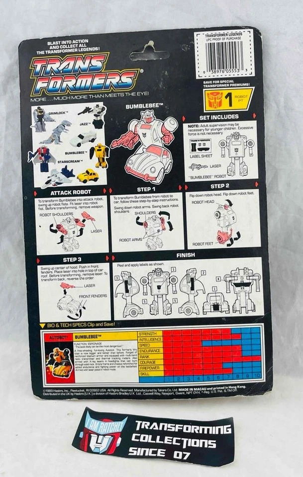 Transformers Original G1 1989 Legends Bumblebee MOSC Sealed - Image 4 of 4