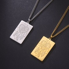 Medallón para Hombres Atrapasueños Pluma Dije Collar Atrapasueños Rectángulo Colgante