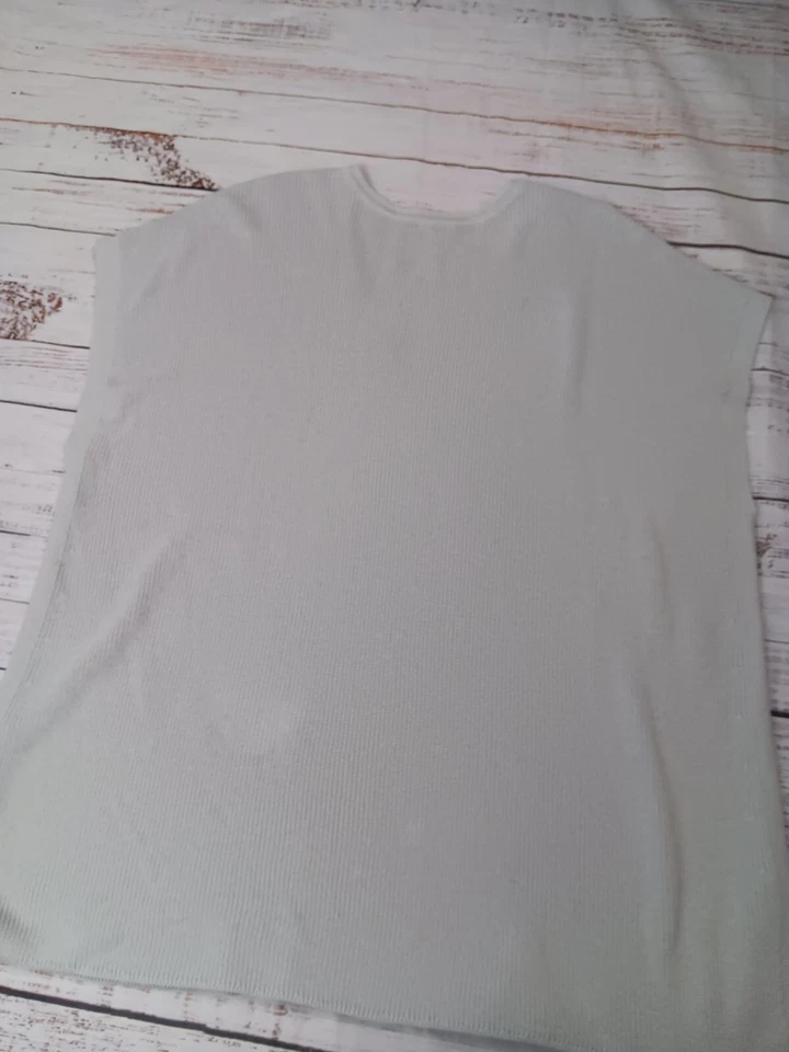 Poncho Suéter Jill Whatever Collection para Mujer 2X Gris Mezcla de Algodón Sin Mangas Foto 2 de 4