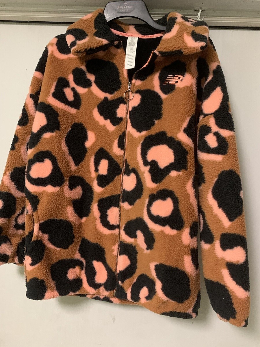 NWT New Balance Cheetah Fleece Long Sleeve Full Zip Jacket Women’s Size XS