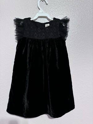 Baby Gap Black Yoke Velvet Flutter Holiday Lined Dress 3T Excellent  Condition | eBay