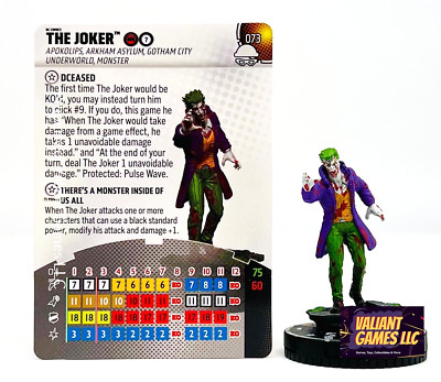 DC Heroclix The Joker #073 Chase w/ Card Notorious Set