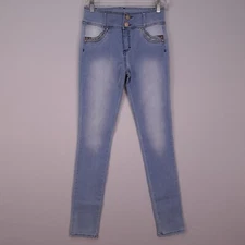 JHO Originals Jeans Womens 9 Blue Skinny Embellished Stretch Jegging Stains