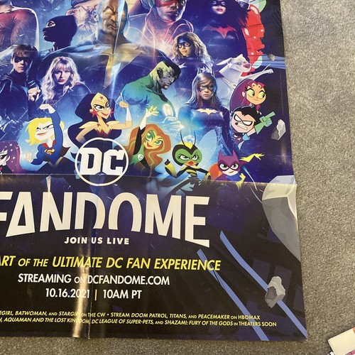 DC FANDOME POSTER 24X36 HARLEY QUINN STARGIRL FLASH BATMAN SUPERMAN WONDER WOMAN - Picture 5 of 6