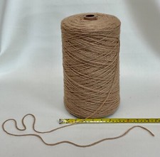 100% Wool Yarn. Light Brown. Weaving, Knitting, HUGE 1.5 KG Cone! 2 Ply Nm 2/2