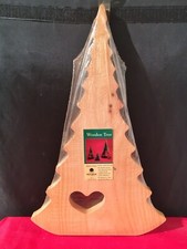 Tall Christmas Tree 16" x 10" Unpainted Wood w/ Heart Cutout by Walnut Hollow