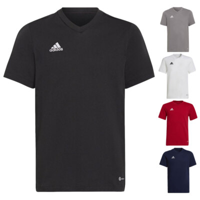adidas Entrada 22 T-Shirt Freizeit Baumwoll Shirt Fußball Sport kurzarm Kinder