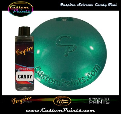 INSPIRE AIRBRUSH CANDY TEAL 4oz (SOLVENT), CUSTOM PAINT, HOK, ARTIST, 