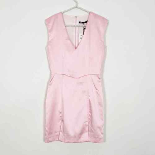 Mini Vestido Zara Satinado Rosa Claro Talla XS - Imagen 1 de 3
